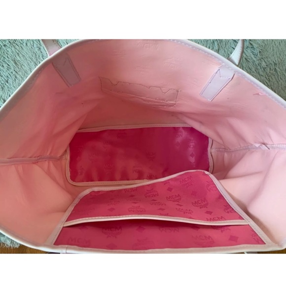 MCM Coated Canvas Patent Leather Shopper Tote Bag - Picture 4 of 7